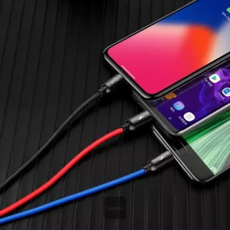Baseus podatkovni kabel 3v1 microUSB Lightning USB-C 1,2 m 3,5A