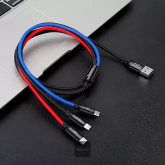 Baseus podatkovni kabel 3v1 microUSB Lightning USB-C 1,2 m 3,5A