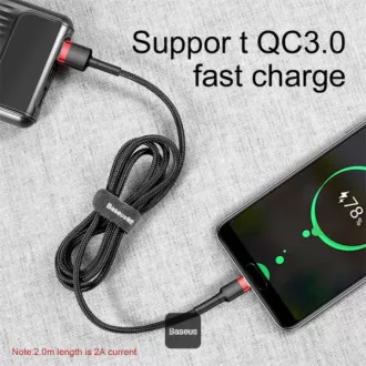 Baseus podatkovni kabel Cafule USB-C 2m 2A rdeče-črna