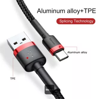 Baseus podatkovni kabel Cafule USB-C 2m 2A rdeče-črna