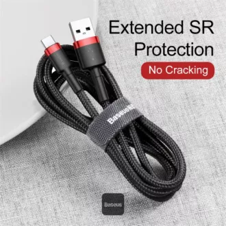 Baseus podatkovni kabel Cafule USB-C 2m 2A rdeče-črna