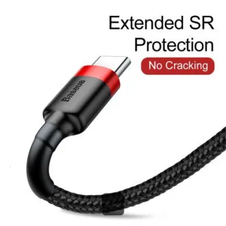 Baseus podatkovni kabel Cafule USB-C 2m 2A rdeče-črna