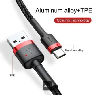 Baseus podatkovni kabel Cafule USB-C 2m 2A rdeče-črna