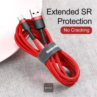 Baseus podatkovni kabel Cafule USB-C 2m 2A rdeč