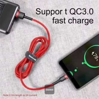 Baseus podatkovni kabel Cafule USB-C 2m 2A rdeč