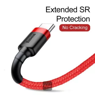 Baseus podatkovni kabel Cafule USB-C 2m 2A rdeč