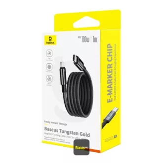 Baseus Data Magnetni kabel Tungsten Gold USB-C/USB-C 1m 100W Black