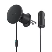 Baseus Magnetni nosilec za rešetko s polnilnikom USB-C 15W 25W črn