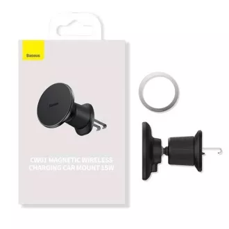 Baseus Magnetni nosilec za rešetko s polnilnikom USB-C 15W 25W črn