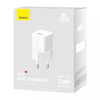 Baseus GaN5 Mini 20W EU beli hitri polnilec