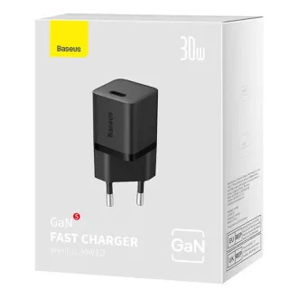 Baseus GaN5 Mini 30W EU črni hitri polnilec