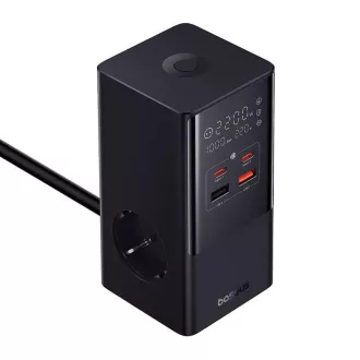 Baseus PowerCombo Tower 100W EU črna polnilna postaja