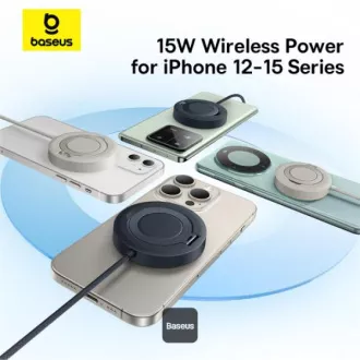 Brezžična magnetna polnilna podloga Baseus Simple Mini4 Qi2 15W Black