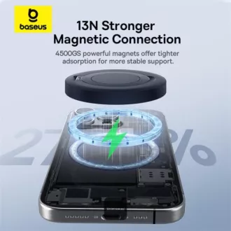 Brezžična magnetna polnilna podloga Baseus Simple Mini4 Qi2 15W Black