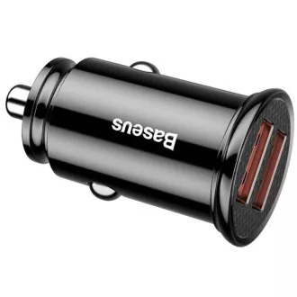 Baseus hitri avtomobilski polnilec 2xUSB QC3.0 30W črn