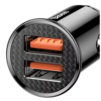 Baseus hitri avtomobilski polnilec 2xUSB QC3.0 30W črn