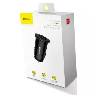 Baseus hitri avtomobilski polnilec 2xUSB QC3.0 30W črn