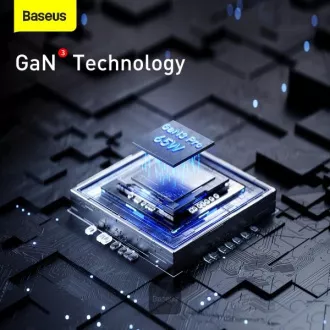 Baseus GaN3 Pro hitri polnilec, 2x USB-C, 2x USB 65W črn