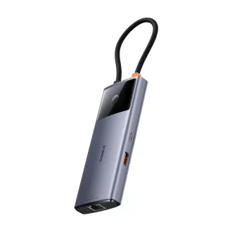 Baseus hub Series 2 USB 6in1 (USB-C/HDMI4K60Hz/USB-C(10Gbps)/USB-A(10Gbps)/RJ45/USB-C(PD) siva