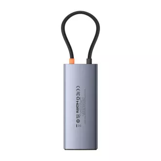 Baseus hub Series 2 USB 6in1 (USB-C/HDMI4K60Hz/USB-C(10Gbps)/USB-A(10Gbps)/RJ45/USB-C(PD) siva