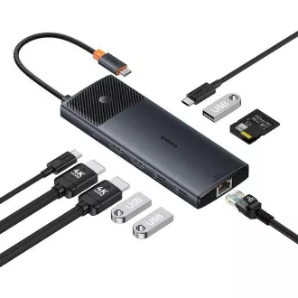 Baseus Metal Gleam II Series 10v1 USB-C HUB Priključna postaja Cosmic Black