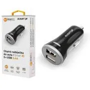 Pametni avtomobilski polnilec ALIGATOR 3,4A, 2xUSB, pametni IC, črn