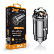 Aligatorjev mini avtomobilski polnilec Power Delivery 30 W, USB-C   USB-A