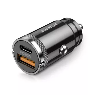 Aligatorjev mini avtomobilski polnilec Power Delivery 30 W, USB-C   USB-A, kabel USB-C/USB-C