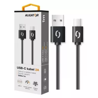 ALIGATOR Podatkovni kabel 2A, USB-C, črn ALIGATOR Podatkovni kabel 2A, USB-C, črn
