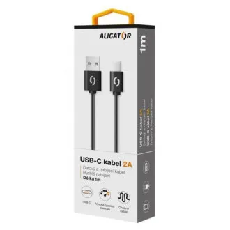 ALIGATOR Podatkovni kabel 2A, USB-C, črn ALIGATOR Podatkovni kabel 2A, USB-C, črn