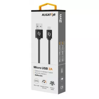 ALIGATOR Podatkovni kabel 2A micro USB 2 m črn ALIGATOR Podatkovni kabel 2A micro USB 2 m črn