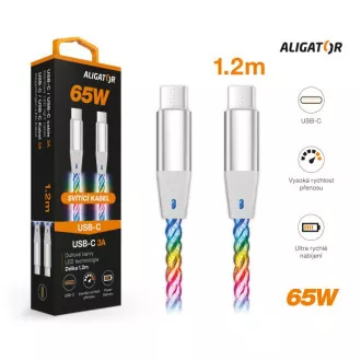 ALIGATOR podatkovni kabel LIGHT 3A, 65W USB-C/USB-C 1,2m