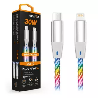 ALIGATOR Podatkovni kabel LIGHT 3A, 30W USB-C/Lightning 1,2m