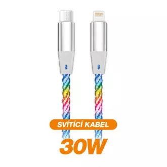ALIGATOR Podatkovni kabel LIGHT 3A, 30W USB-C/Lightning 1,2m