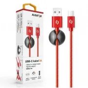 ALIGATOR PREMIUM Podatkovni kabel 2A, USB-C rdeč