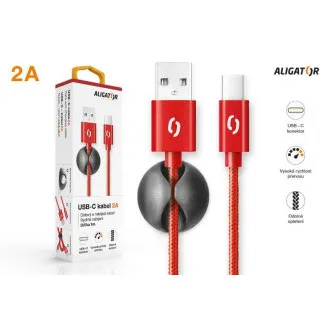ALIGATOR PREMIUM Podatkovni kabel 2A, USB-C rdeč ALIGATOR PREMIUM Podatkovni kabel 2A, USB-C rdeč