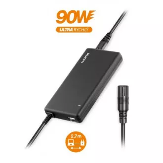 Univerzalni adapter za prenosne računalnike s 16 zamenljivimi priključki in USB, 90 W
