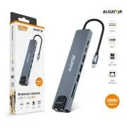 Priključna postaja Aligator USB-C / Hub 8v1 (USB-C / 2xUSB / SD / MicroSD / HDTV / RJ45)