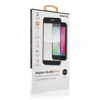 ALIGATOR PRINT Zaščitno kaljeno steklo, Samsung A33 5G, črno, lepilo za celoten zaslon