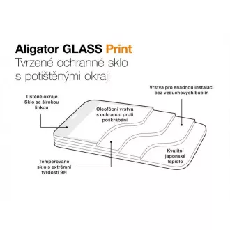 Aligator zaščitno kaljeno steklo GLASS PRINT, Xiaomi Redmi A2, črno, lepilo za celoten zaslon Aligator zaščitno kaljeno steklo GLASS PRINT, Xiaomi Redmi A2, črno, lepilo za celoten zaslon