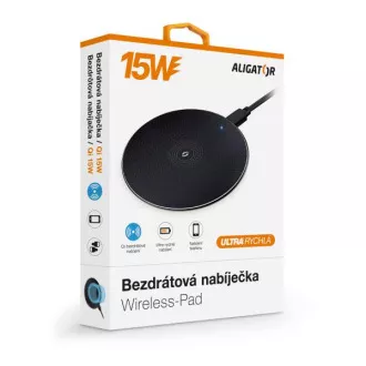 ALIGATOR brezžični polnilec Aligator Pad 15W črn ALIGATOR brezžični polnilec Aligator Pad 15W črn