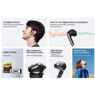 QCY - HT10 PRO  AilyBuds, slušalke ANC, črne