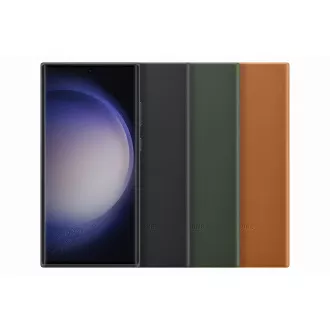 Samsung Usnjeni zadnji pokrov za Samsung Galaxy S23 Ultra Green