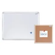 Magnetna tabla AVELI 60x45 cm, aluminijast okvir plutovinasta tabla 30x30 cm