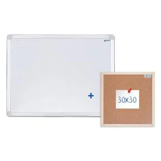 Magnetna tabla AVELI 60x45 cm, aluminijast okvir plutovinasta tabla 30x30 cm