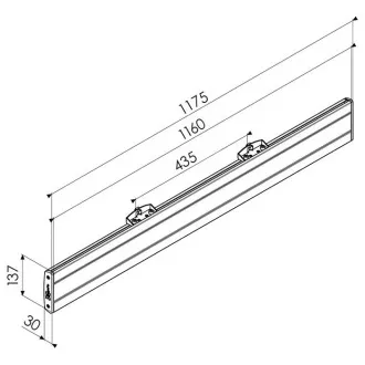 Voglov vodoravni del adapterja Connect-it PFB 3411, 1175 mm, črn Voglov vodoravni del adapterja Connect-it PFB 3411, 1175 mm, črn
