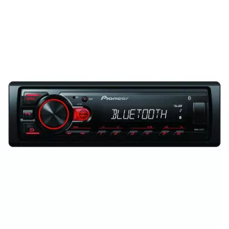 Avtoradio Pioneer MVH-230 z USB in Bluetooth z vgrajenim mikrofonom rdeče barve