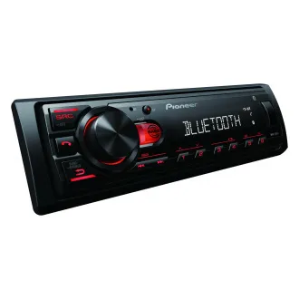 Avtoradio Pioneer MVH-230 z USB in Bluetooth z vgrajenim mikrofonom rdeče barve