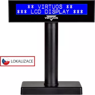 LCD zaslon Virtuos FL-2026 2x20, serijski, črn LCD zaslon Virtuos FL-2026 2x20, serijski, črn