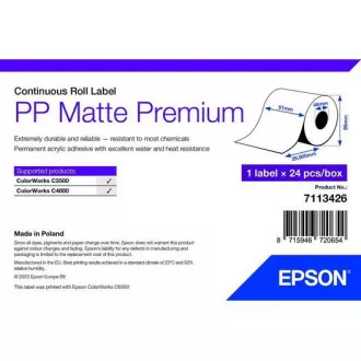 PP Matte Label Premium, Cont. Roleta, 51 mm x 29 mm